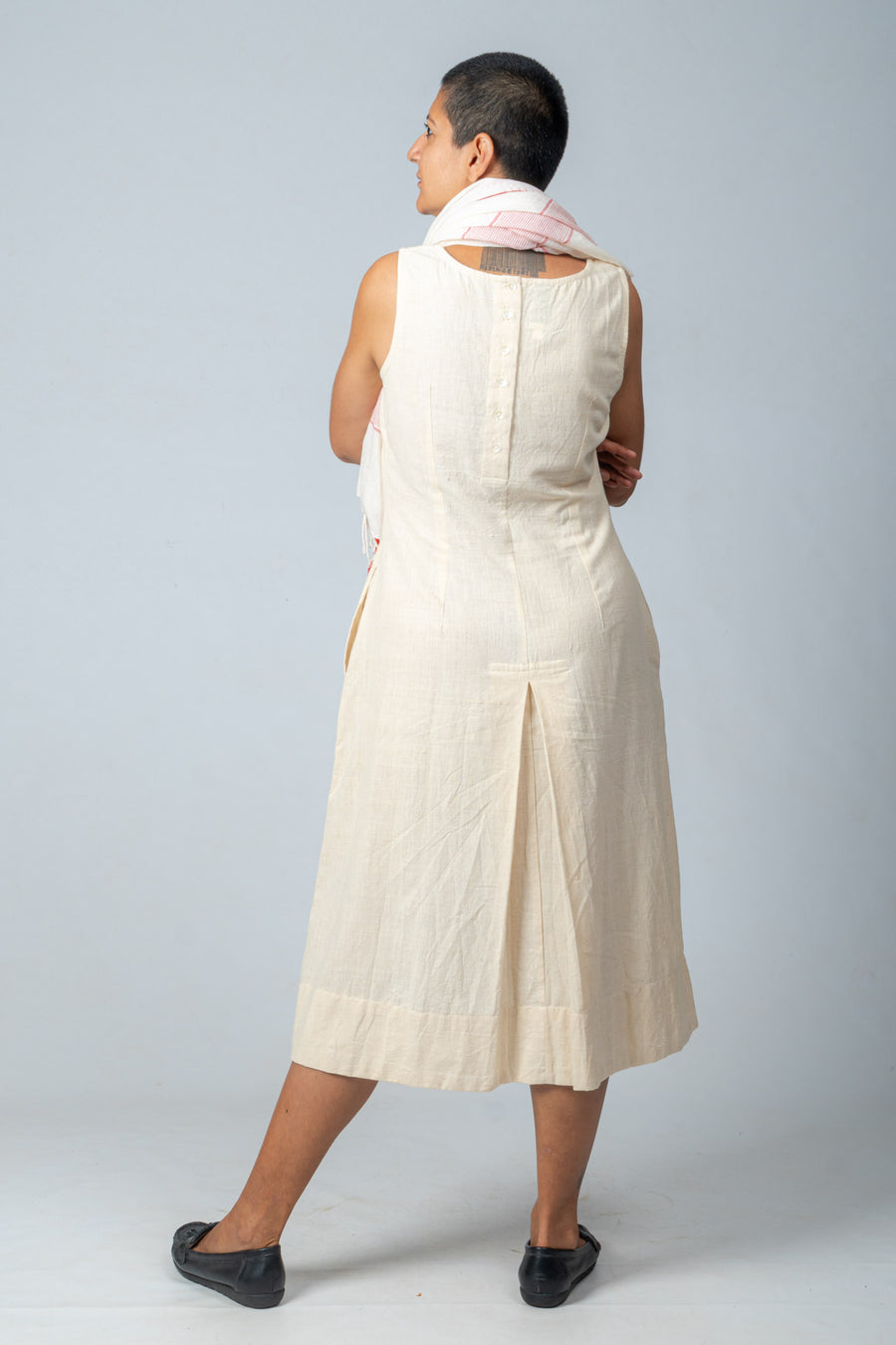Off White Khadi Dress - NIKITA