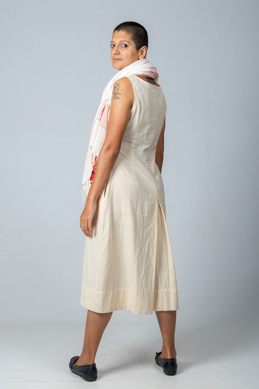 Off White Khadi Dress - NIKITA
