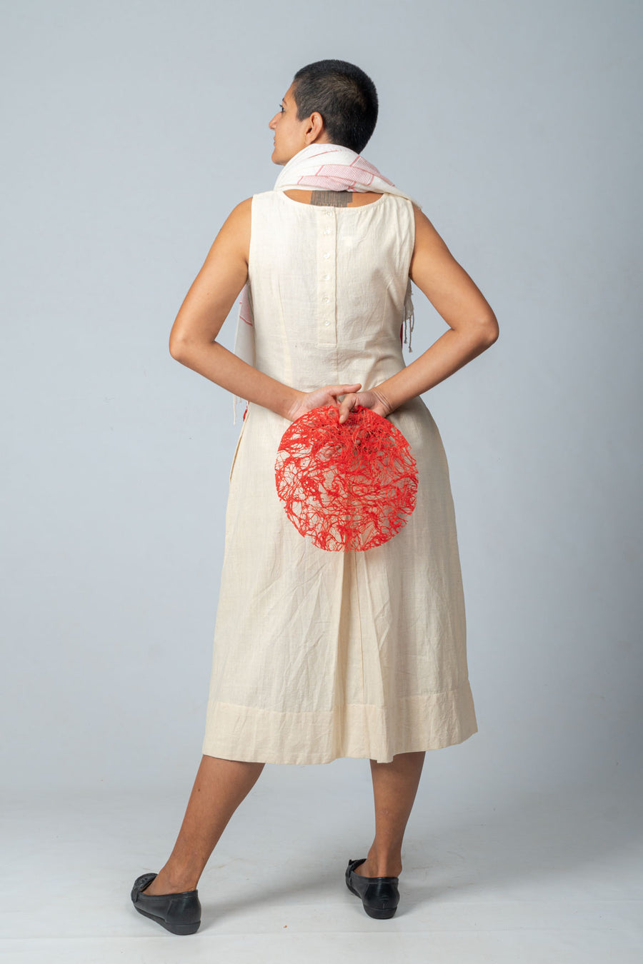 Off White Khadi Dress - NIKITA