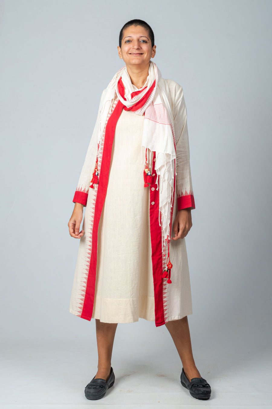 Off White Khadi Dress - NIKITA