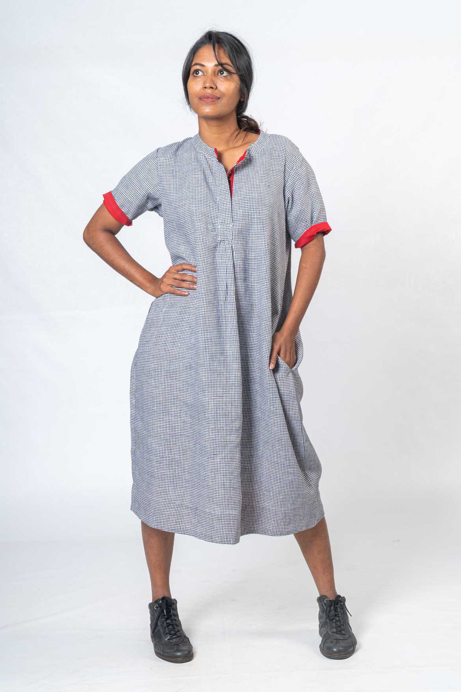 Kutch Embroidery Linen Dress- GEET