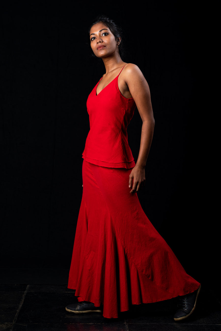 Red Vowl Top and Kakoli Skirt - WRITU SET
