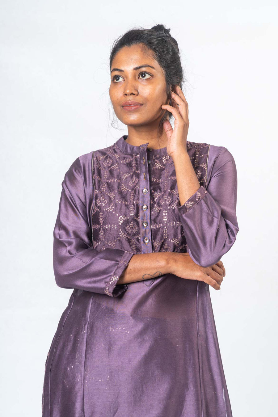 Chanderi Silk Kurta and Trousers - URVA SET