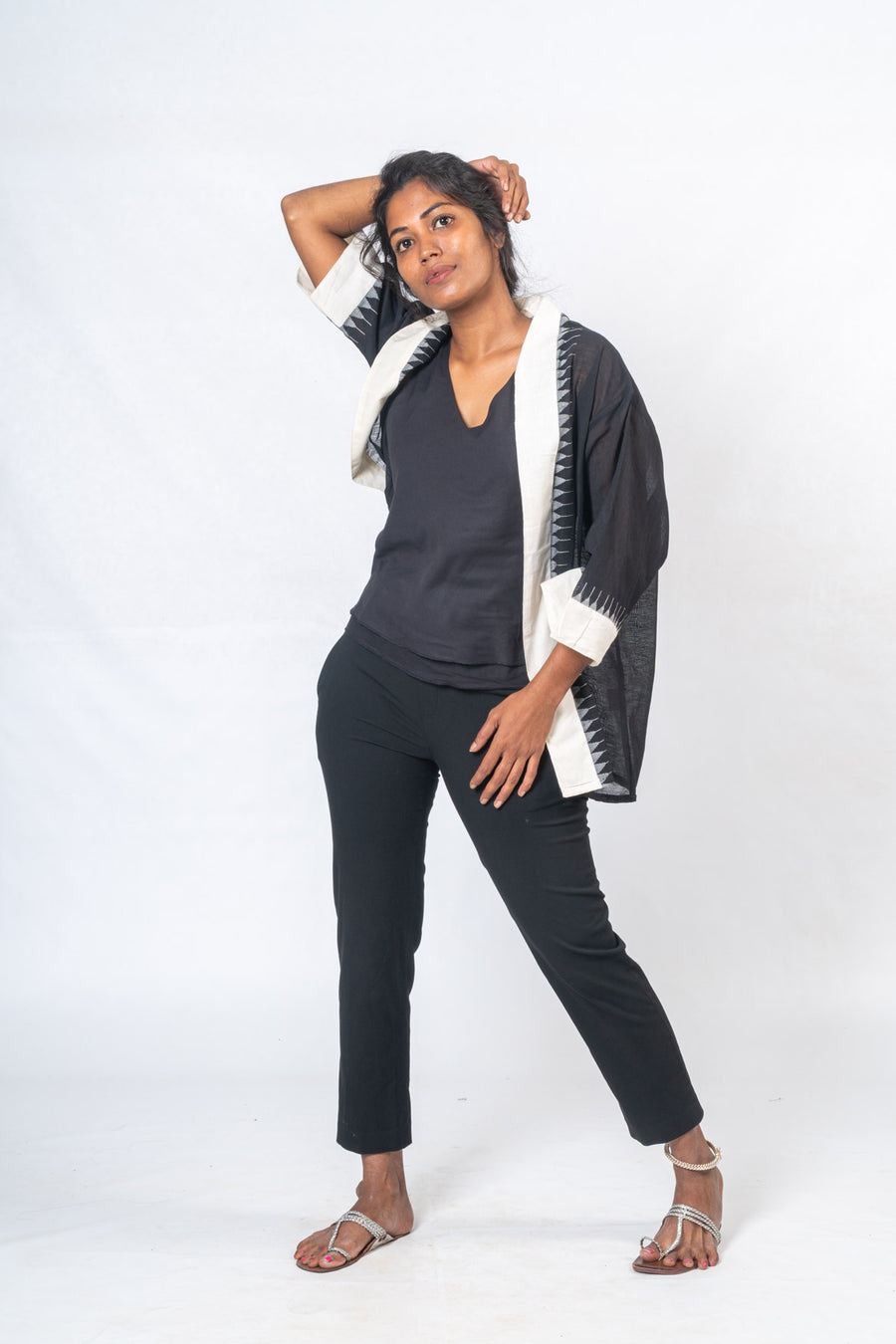 Set of 3- Black Organic Khadi Jacket - ANAN