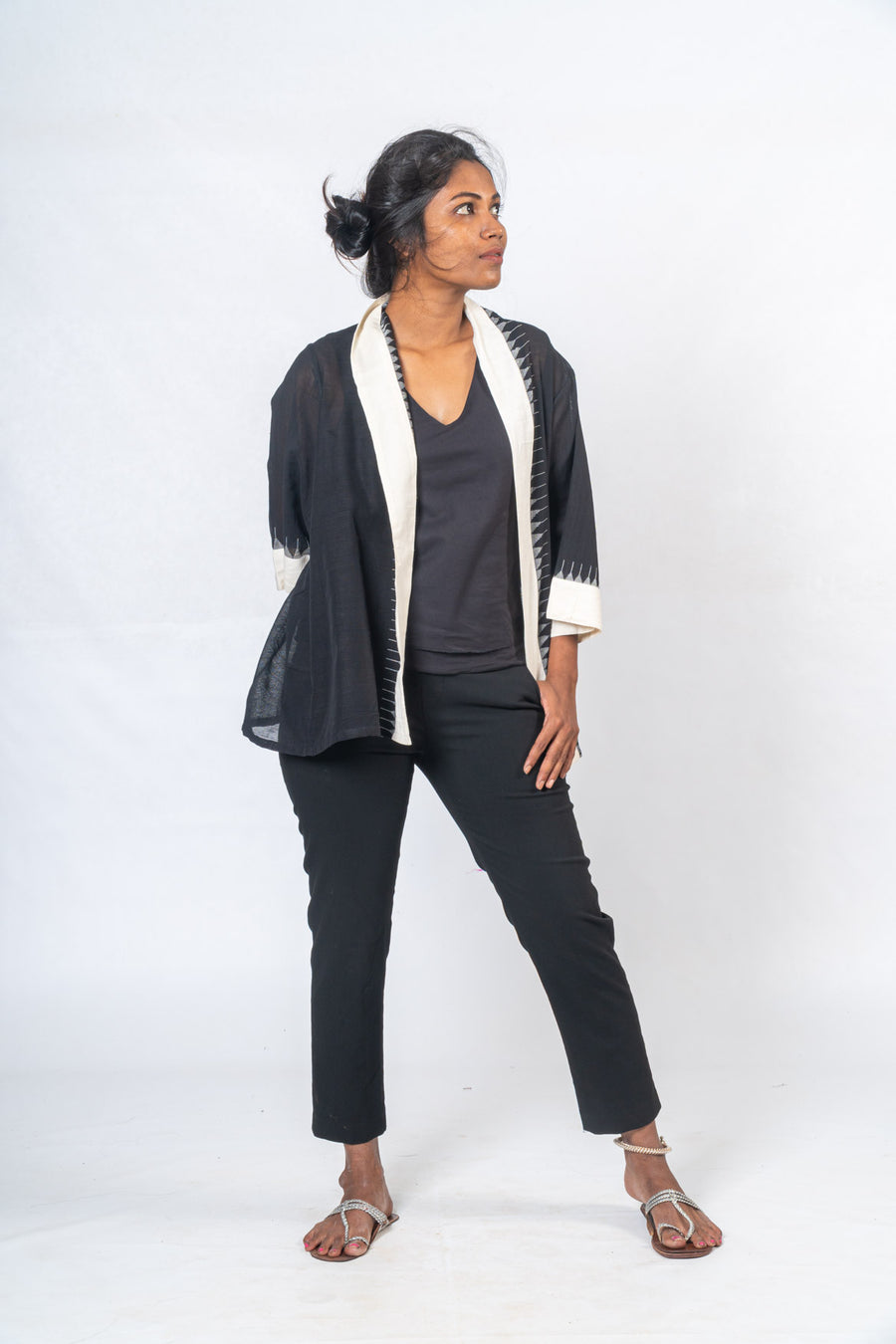 Set of 3- Black Organic Khadi Jacket - ANAN