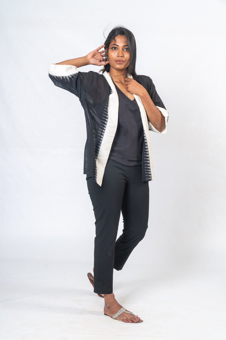 Set of 3- Black Organic Khadi Jacket - ANAN