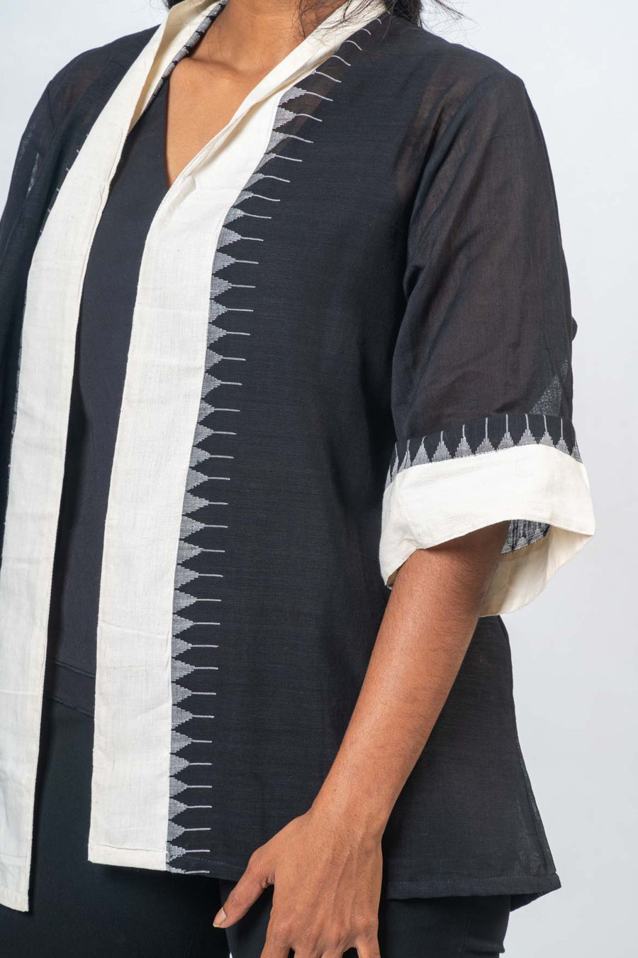 Set of 3- Black Organic Khadi Jacket - ANAN
