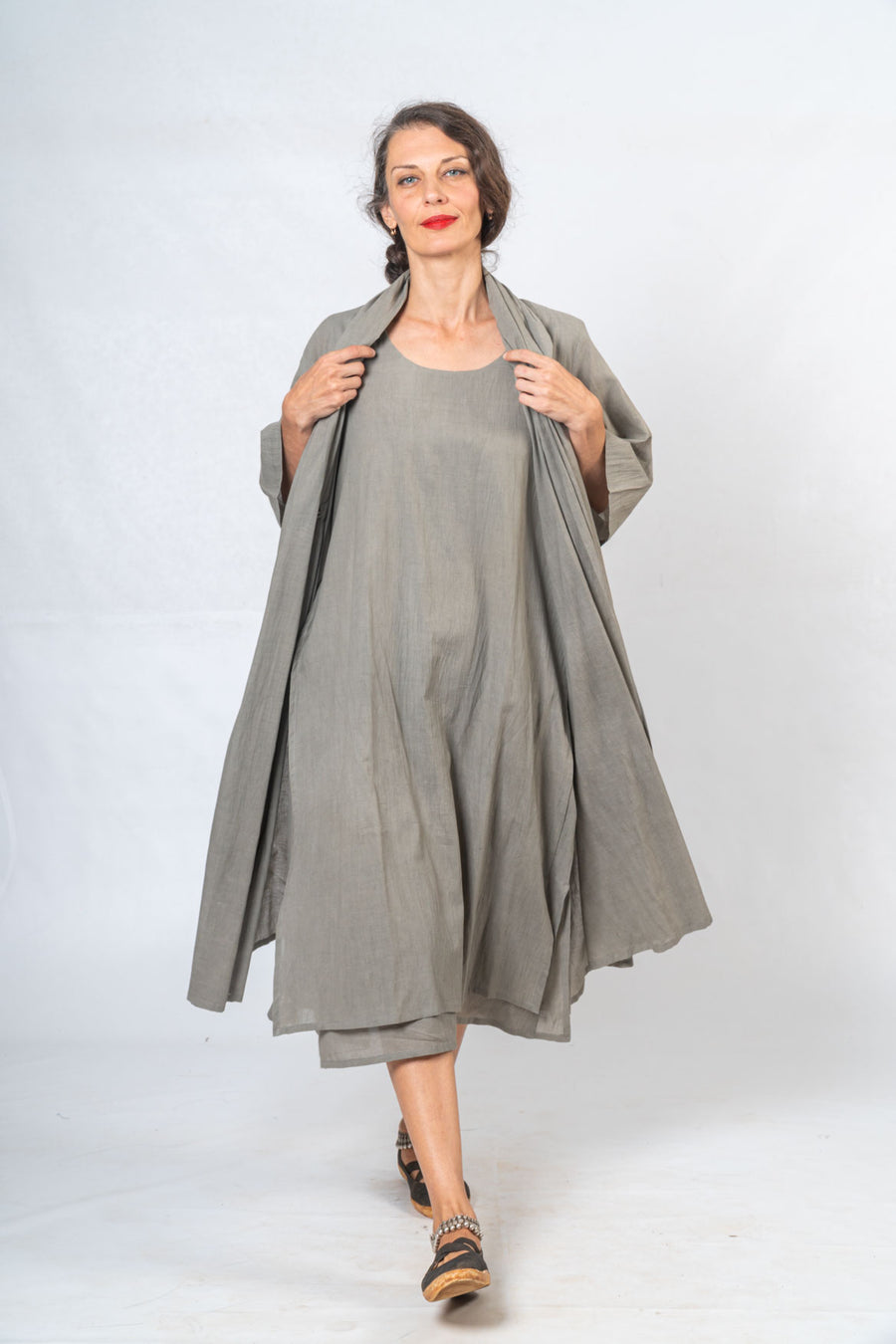 Set of 2- Medicinal Tulsi Dyed Jacket & Dress