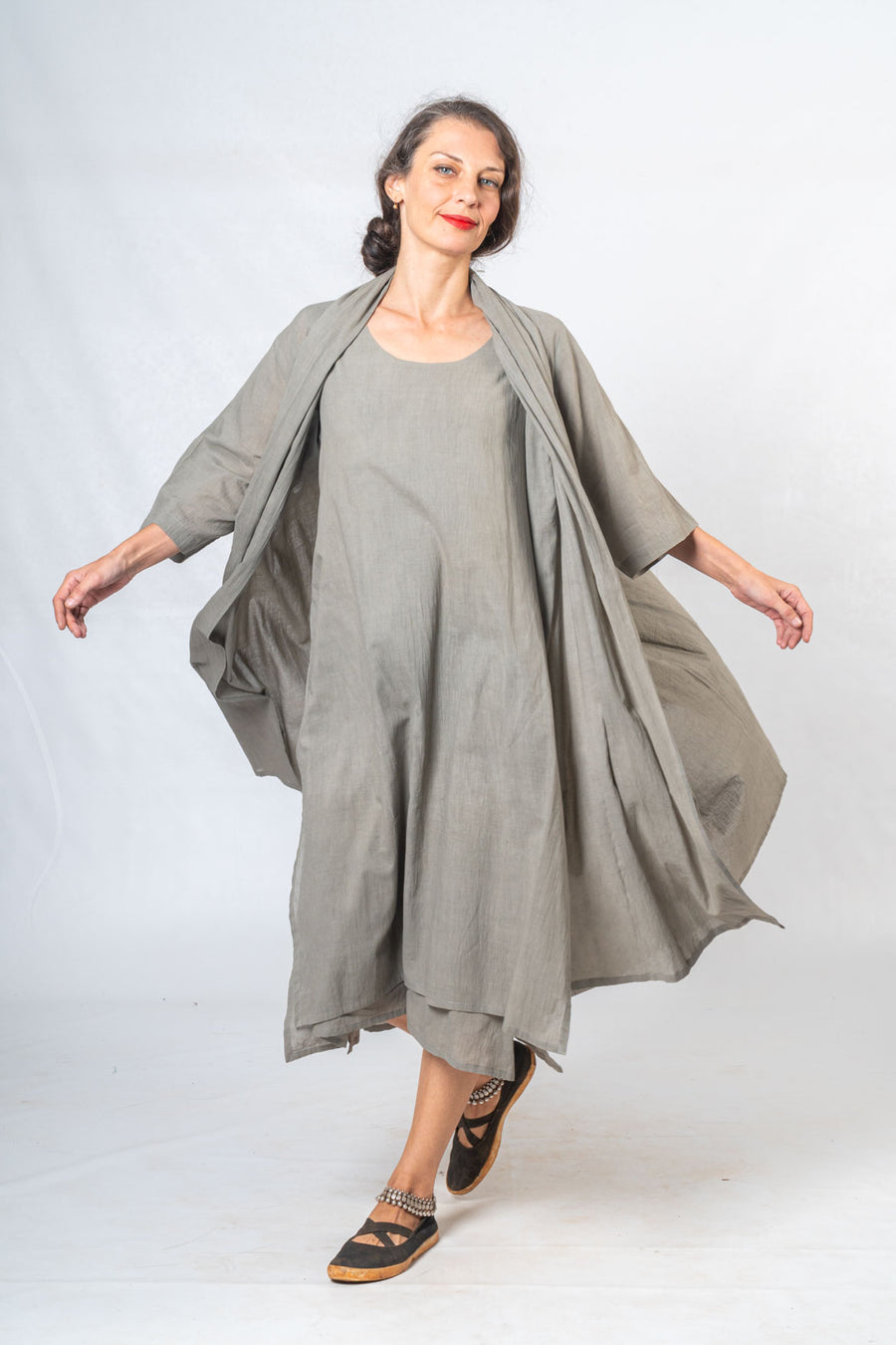 Set of 2- Medicinal Tulsi Dyed Jacket & Dress