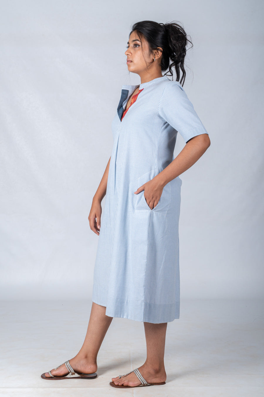 Organic Cotton Blue Striped Dress - GEET