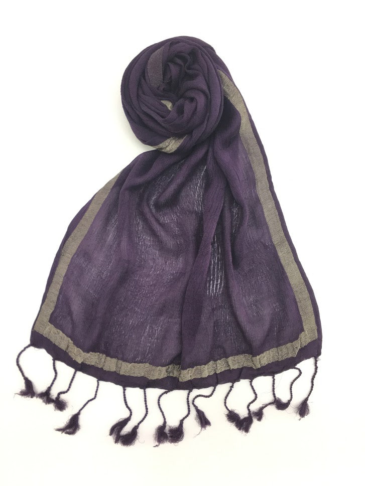 Violet Varanasi Silk Scarf Gift Box - Upasana Design Studio