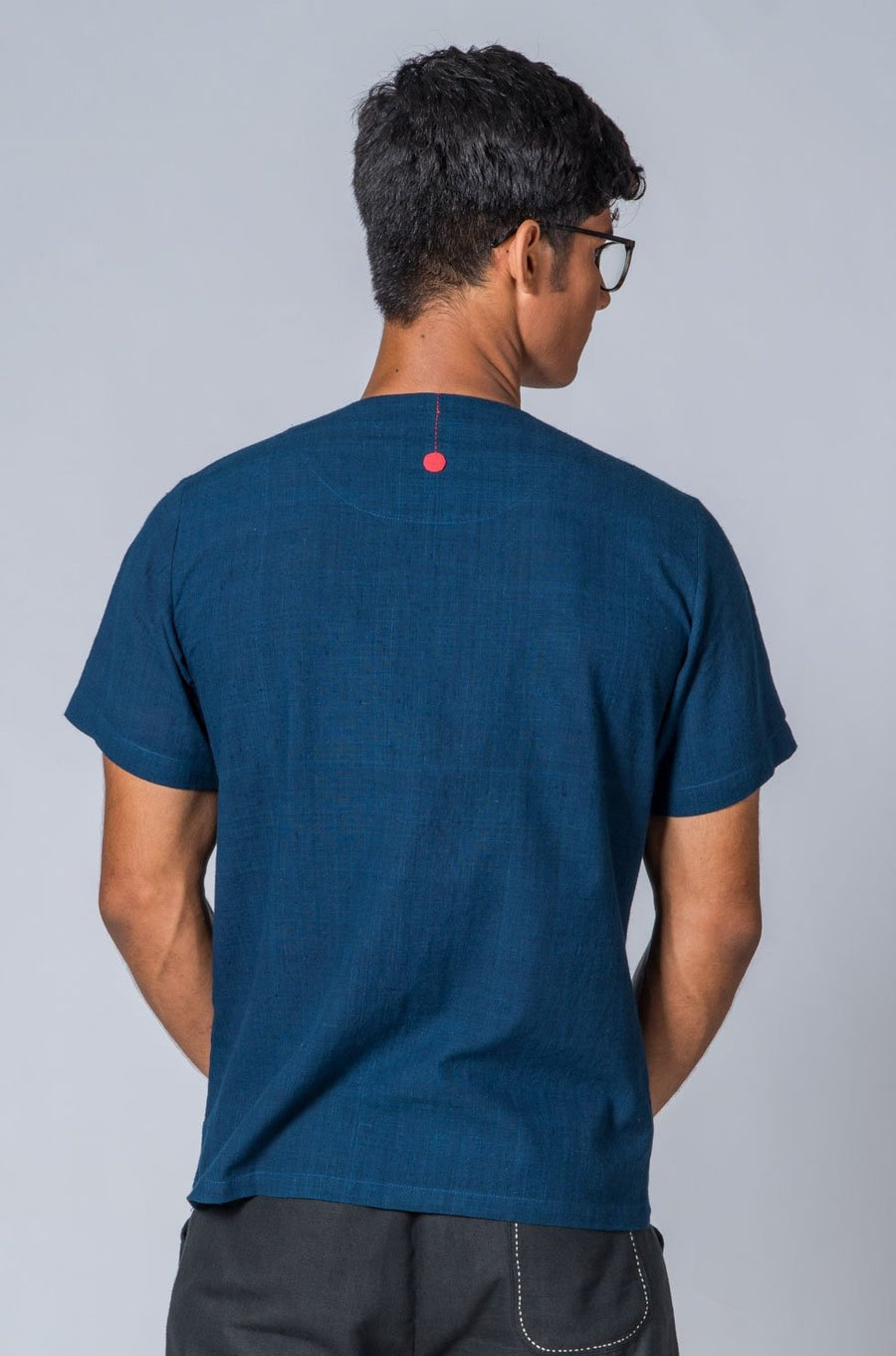 Natural Indigo Handwoven Shirt - JAMA - Upasana Design Studio