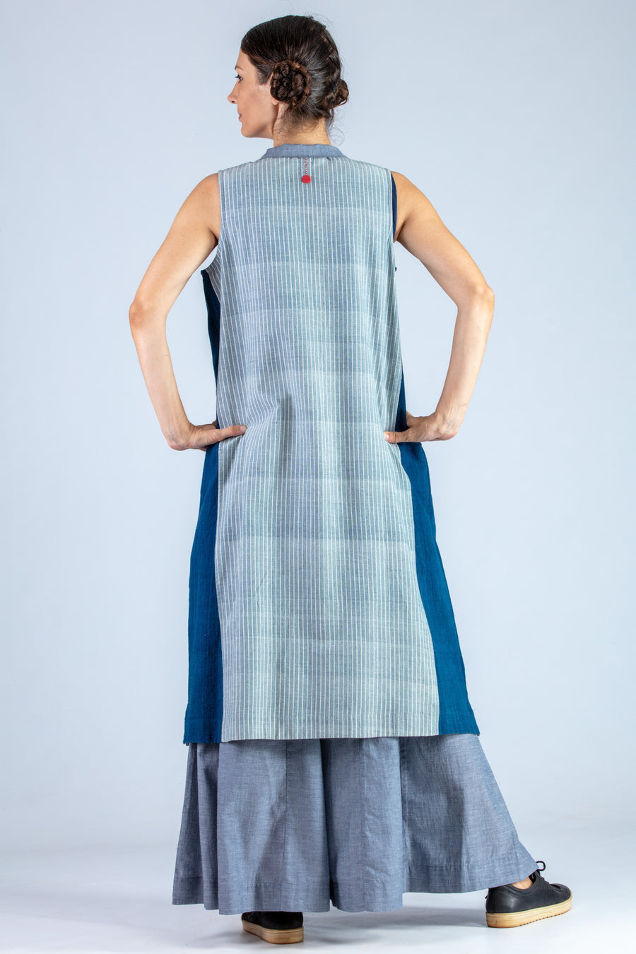 Blue and Natural Indigo Organic cotton Jacket - MISAKI - Upasana Design Studio