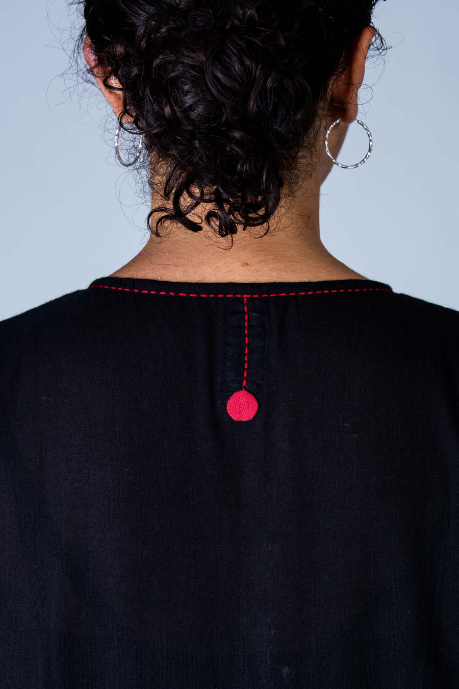 Navya -Black Organic cotton Dress - Upasana Design Studio
