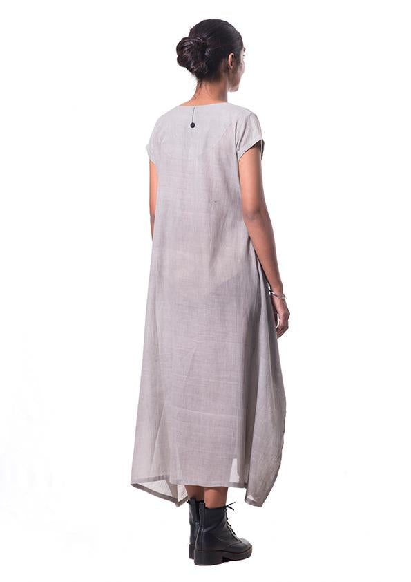 Tulsi dyed Organic cotton dress - SAIMA - Upasana Design Studio