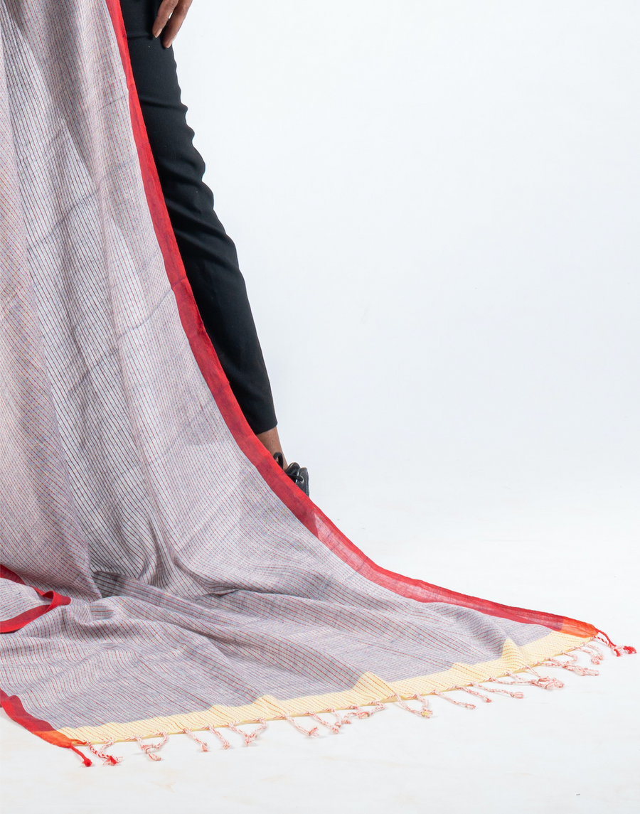 Handwoven Organic Cotton Scarf - PARINEETA