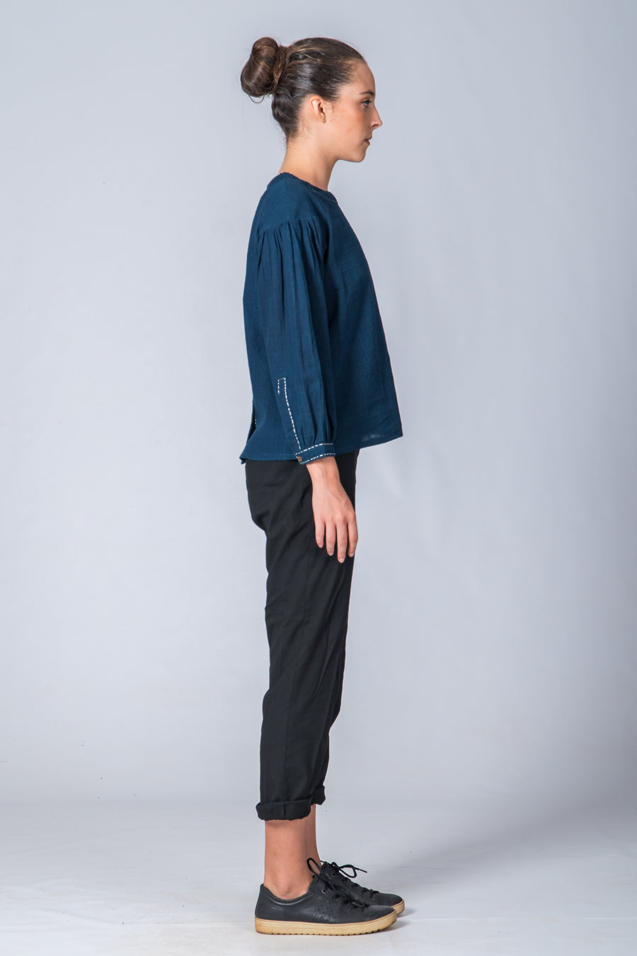 Indigo Dyed Handwoven Top - WHERE