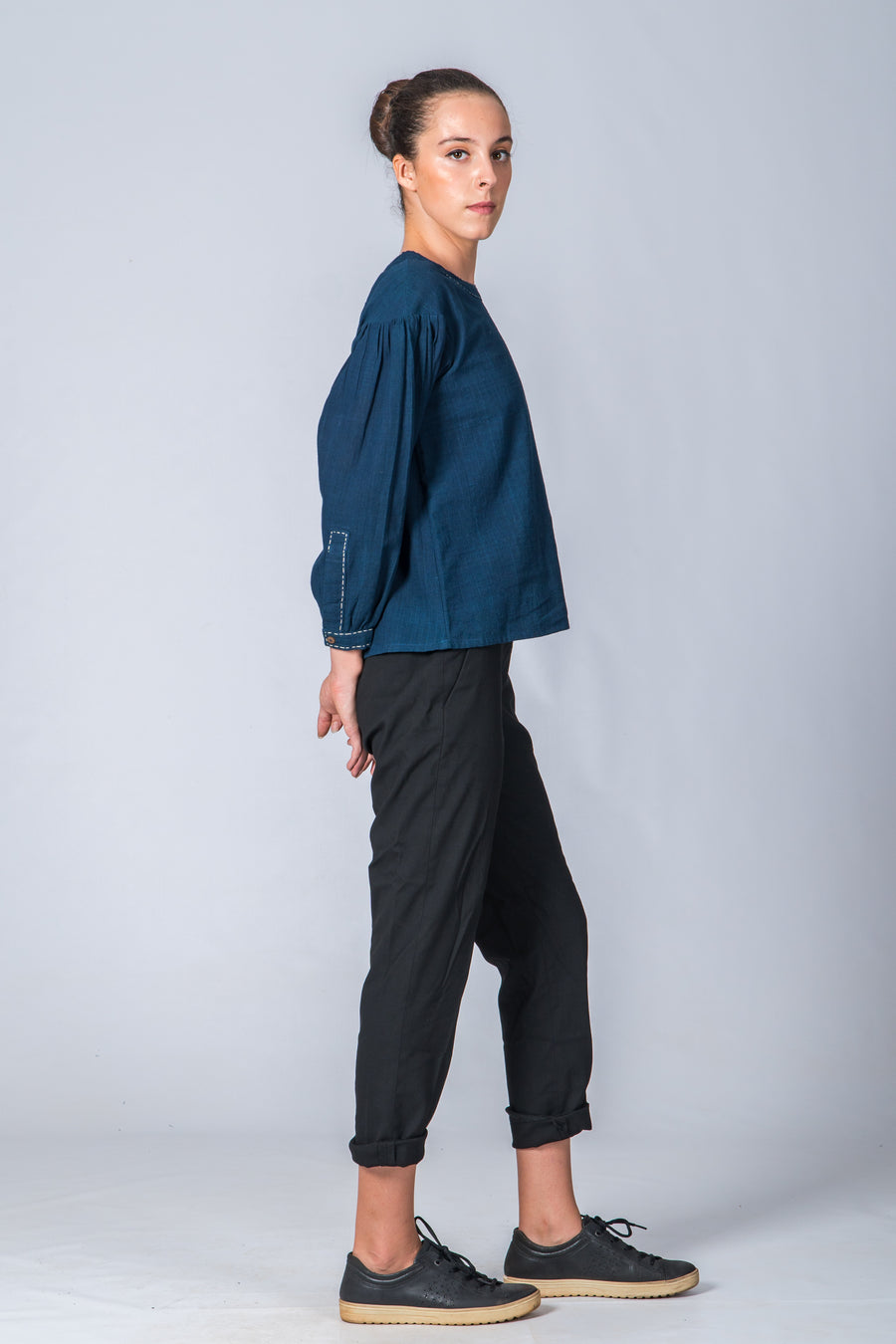 Indigo Dyed Handwoven Top - WHERE
