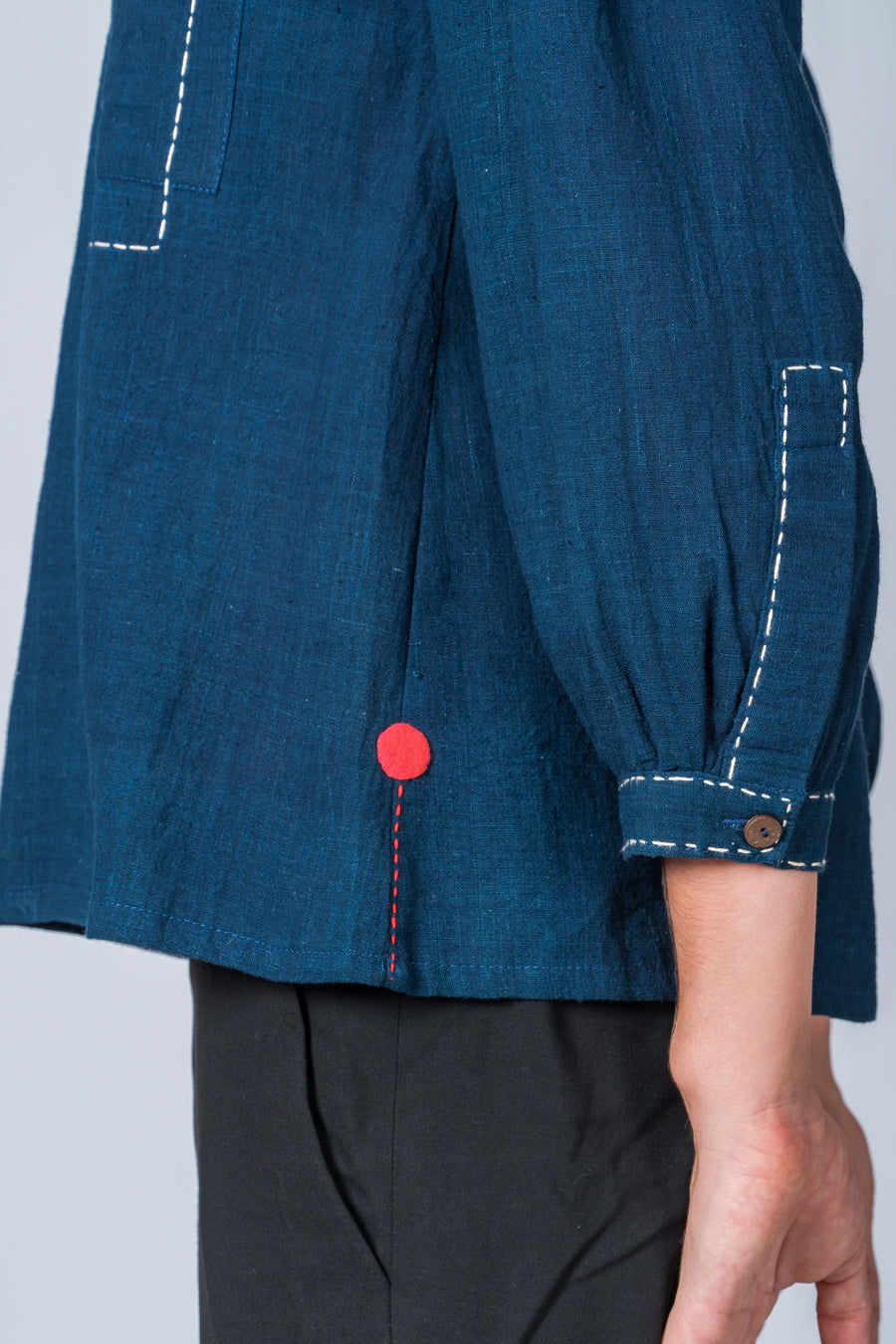 Indigo Dyed Handwoven Top - WHERE