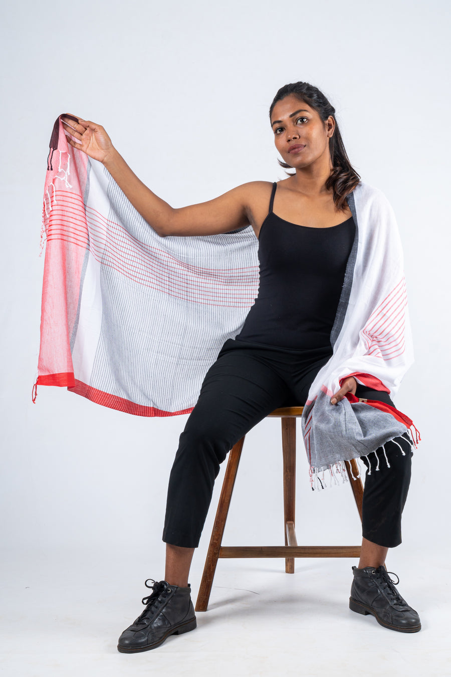 Handwoven Organic Cotton Scarf- FALAK