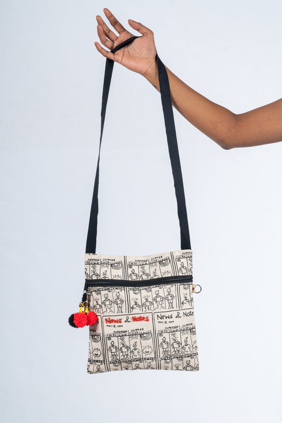 Hand-embroidered Doodle Sling Bag (Large)- NUOVA