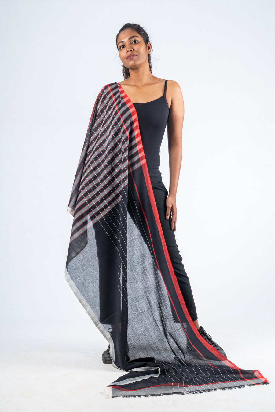 Handwoven Organic Cotton Scarf - TANUSIYA