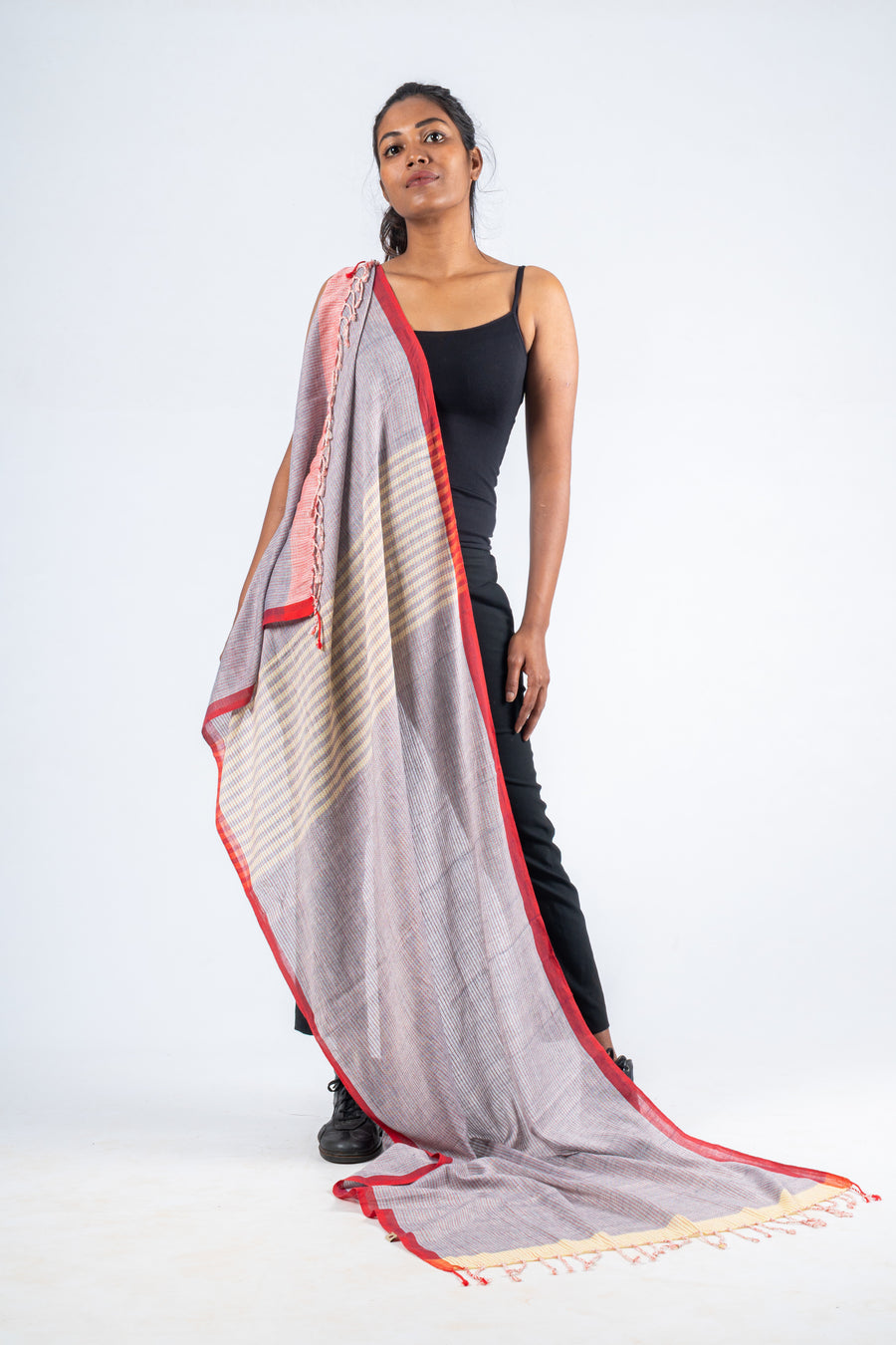 Handwoven Organic Cotton Scarf - PARINEETA