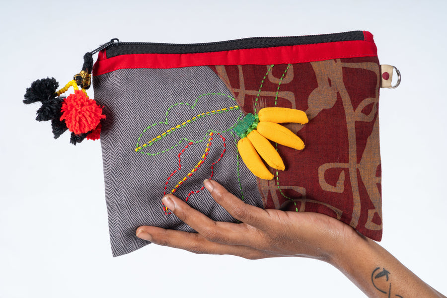 Upcycled Organic Cotton Pouch 3D - BANANA FRUIT