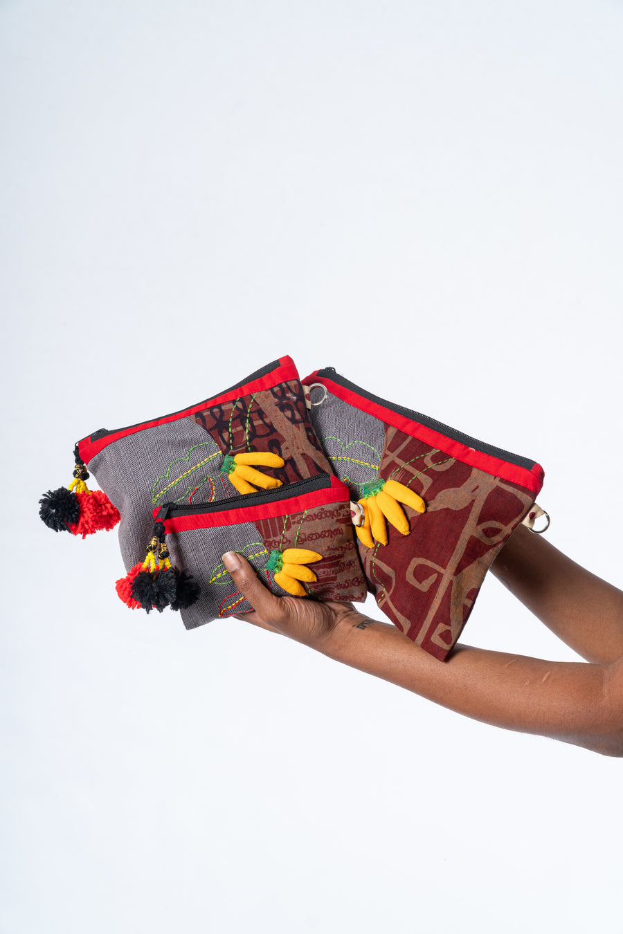 Upcycled Organic Cotton Pouch 3D - BANANA FRUIT