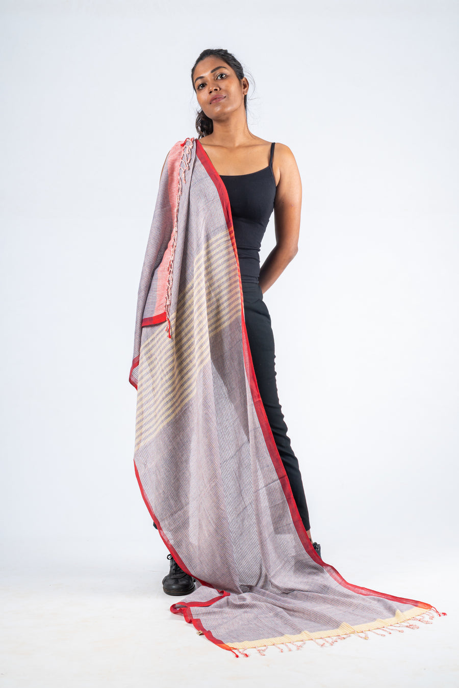 Handwoven Organic Cotton Scarf - PARINEETA