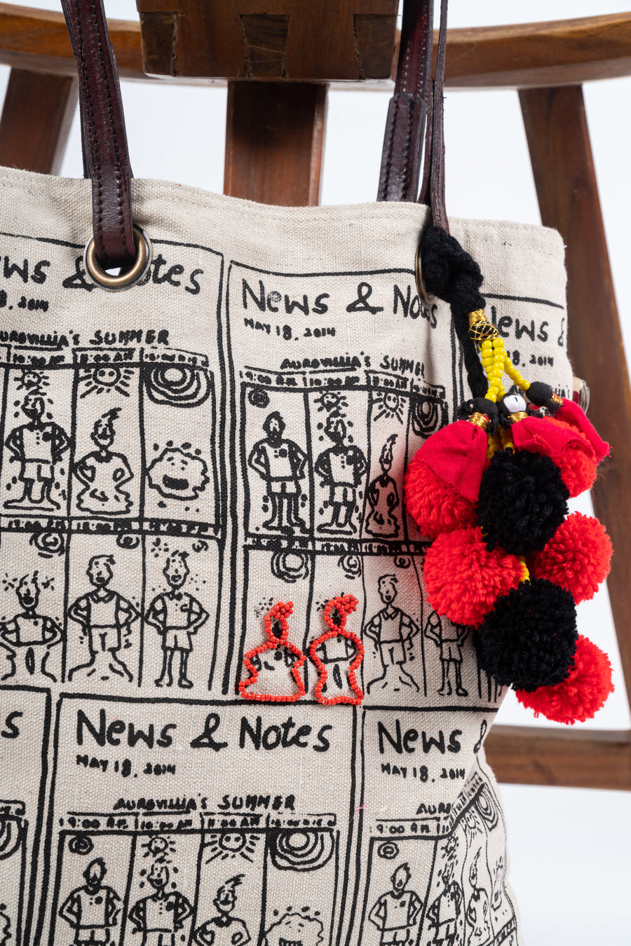 Hand-embroidered Doodle Tote Bag- NUOVA