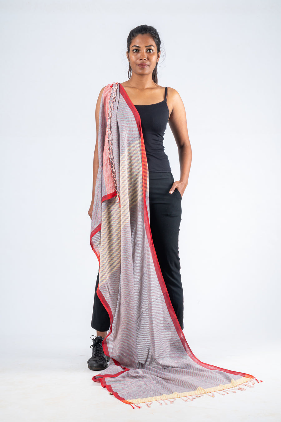 Handwoven Organic Cotton Scarf - PARINEETA