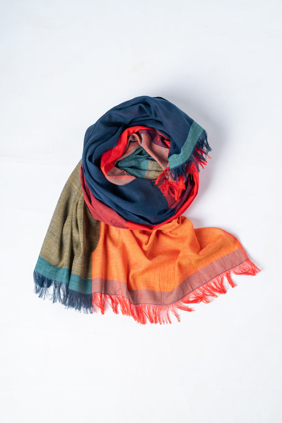 Handwoven Organic Cotton Scarf - MEENAKSHI