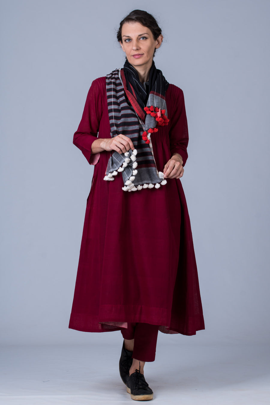 Maroon Handwoven Udupu Set